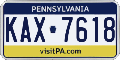 PA license plate KAX7618