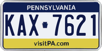 PA license plate KAX7621