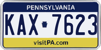 PA license plate KAX7623