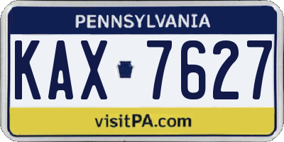 PA license plate KAX7627