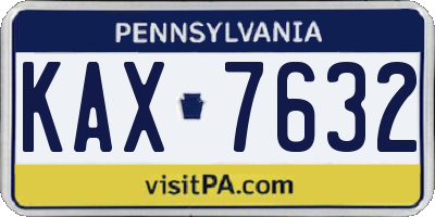 PA license plate KAX7632
