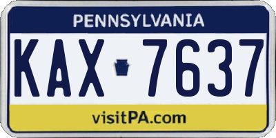 PA license plate KAX7637