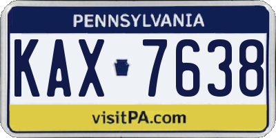 PA license plate KAX7638