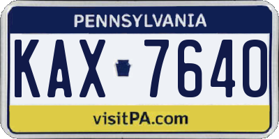 PA license plate KAX7640