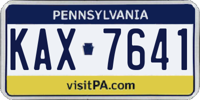 PA license plate KAX7641