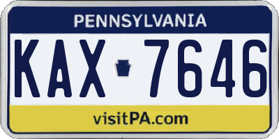 PA license plate KAX7646