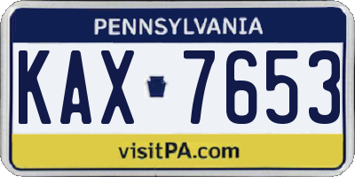 PA license plate KAX7653