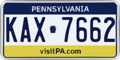 PA license plate KAX7662