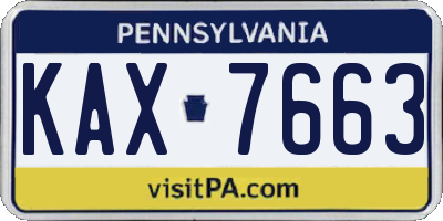PA license plate KAX7663