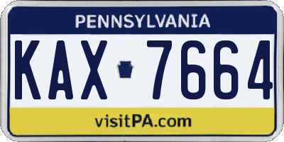 PA license plate KAX7664