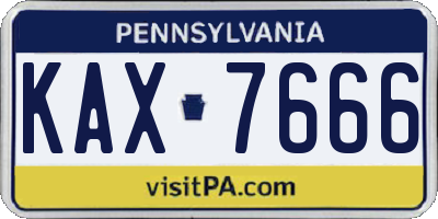 PA license plate KAX7666