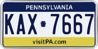 PA license plate KAX7667