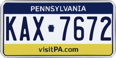 PA license plate KAX7672