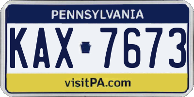 PA license plate KAX7673