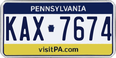 PA license plate KAX7674