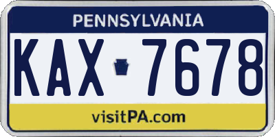 PA license plate KAX7678