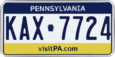 PA license plate KAX7724