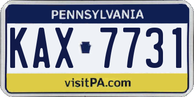 PA license plate KAX7731