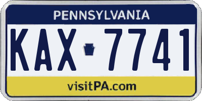 PA license plate KAX7741