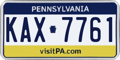 PA license plate KAX7761