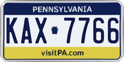 PA license plate KAX7766