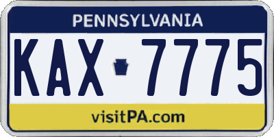 PA license plate KAX7775