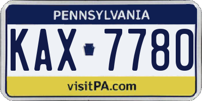 PA license plate KAX7780