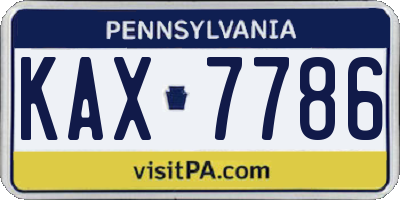 PA license plate KAX7786