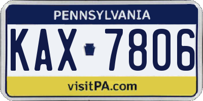 PA license plate KAX7806