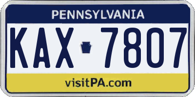 PA license plate KAX7807