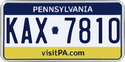 PA license plate KAX7810