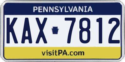PA license plate KAX7812
