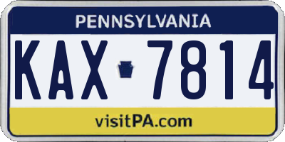 PA license plate KAX7814