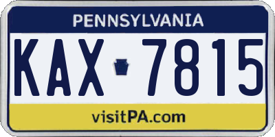 PA license plate KAX7815