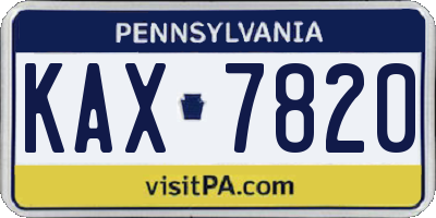 PA license plate KAX7820