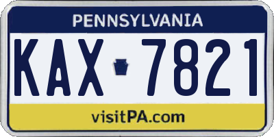PA license plate KAX7821