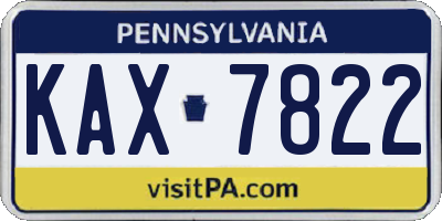 PA license plate KAX7822