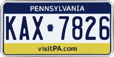 PA license plate KAX7826