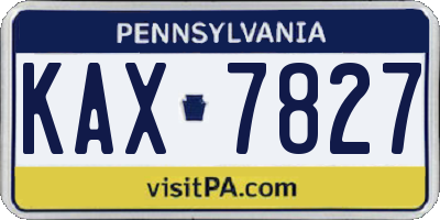 PA license plate KAX7827