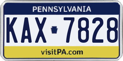 PA license plate KAX7828