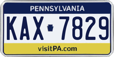 PA license plate KAX7829
