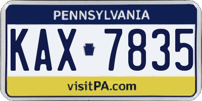 PA license plate KAX7835