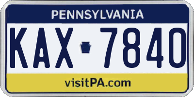 PA license plate KAX7840