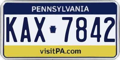 PA license plate KAX7842