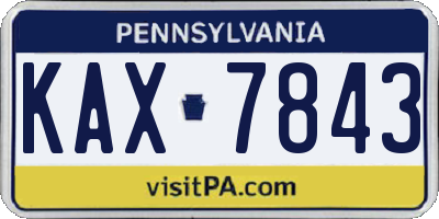 PA license plate KAX7843
