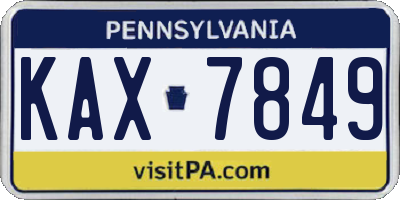 PA license plate KAX7849