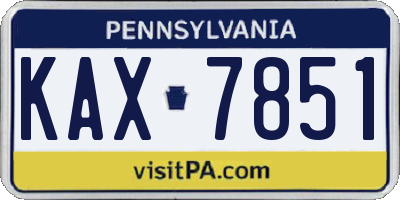 PA license plate KAX7851