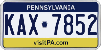 PA license plate KAX7852