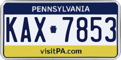 PA license plate KAX7853