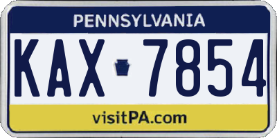 PA license plate KAX7854